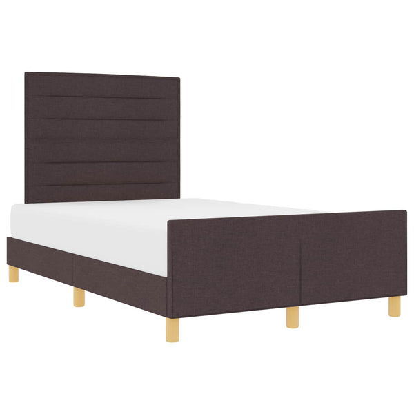 Dunkelbraunes Stoff-Bettgestell 120x190 cm