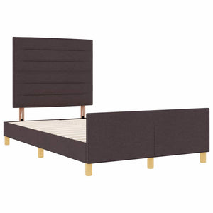 Dunkelbraunes Stoff-Bettgestell 120x190 cm