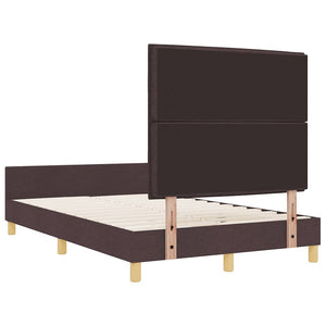 Dunkelbraunes Stoff-Bettgestell 120x190 cm