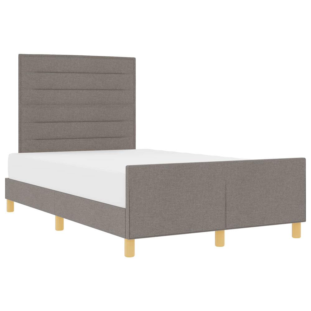 vidaXL Bed Frame with Headboard Taupe 120 x 190 cm Fabric