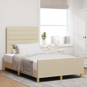 Bettgestell Creme 120x190 cm Stoff