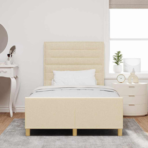 Bettgestell Creme 120x190 cm Stoff