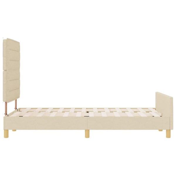 Bettgestell Creme 120x190 cm Stoff
