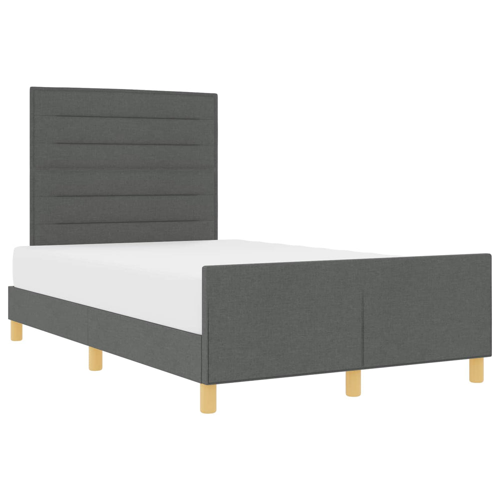 vidaXL Bed Frame with Headboard Dark Grey 120 x 200 cm Fabric