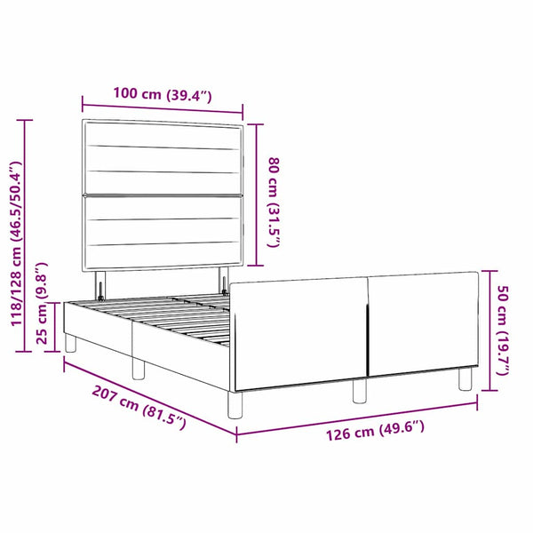 Bettgestell Stoff Dunkelgrau 120x200 cm