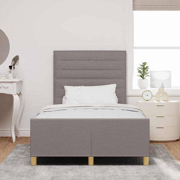 Bettgestell Taupe 120x200 cm mit Kopfteil