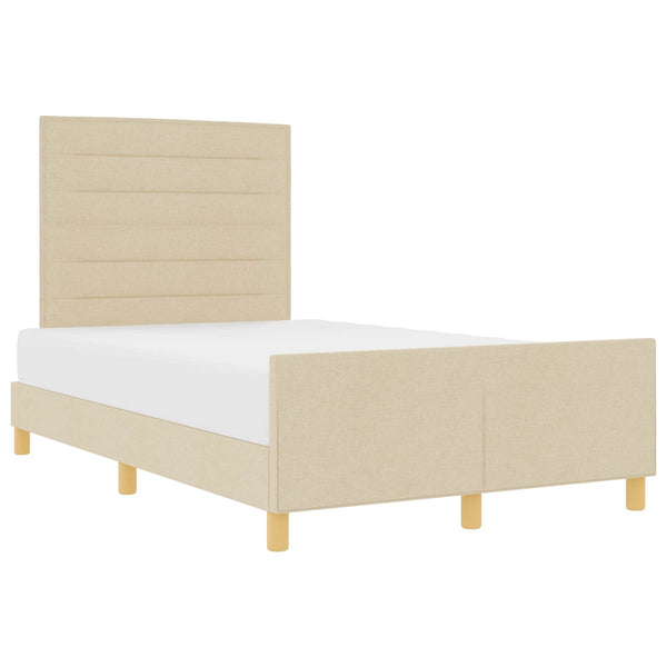 Bettgestell Creme 120x200 cm mit Kopfteil