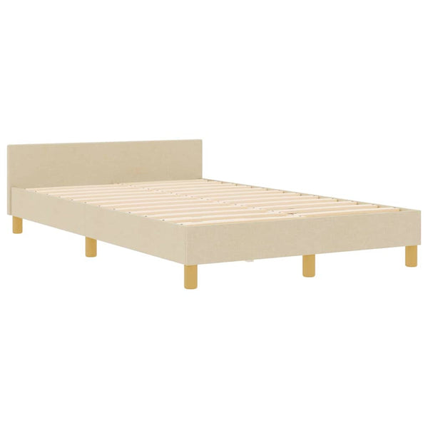 Bettgestell Creme 120x200 cm mit Kopfteil