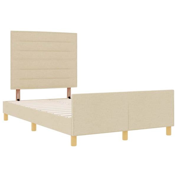 Bettgestell Creme 120x200 cm mit Kopfteil