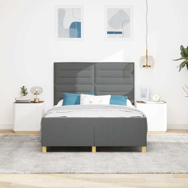 Bettgestell Dunkelgrau 140x190 cm Stoffbezug