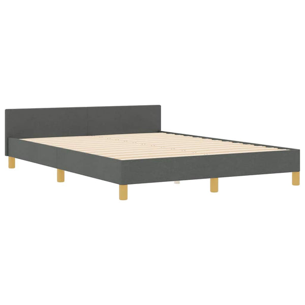 Bettgestell Dunkelgrau 140x190 cm Stoffbezug
