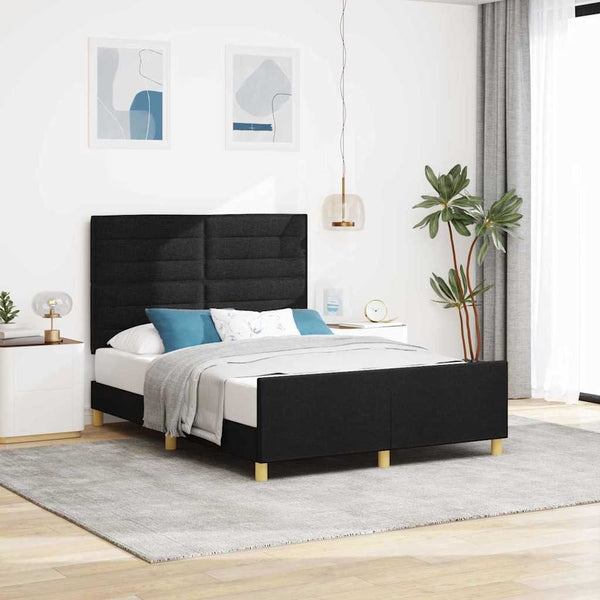 Bettgestell Schwarz Stoff 140x190 cm