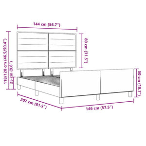 Bettgestell Schwarz Stoff 140x190 cm