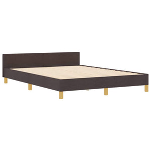Dunkelbraunes Bettgestell mit Kopfteil 140x190 cm