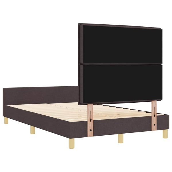Dunkelbraunes Bettgestell mit Kopfteil 140x190 cm