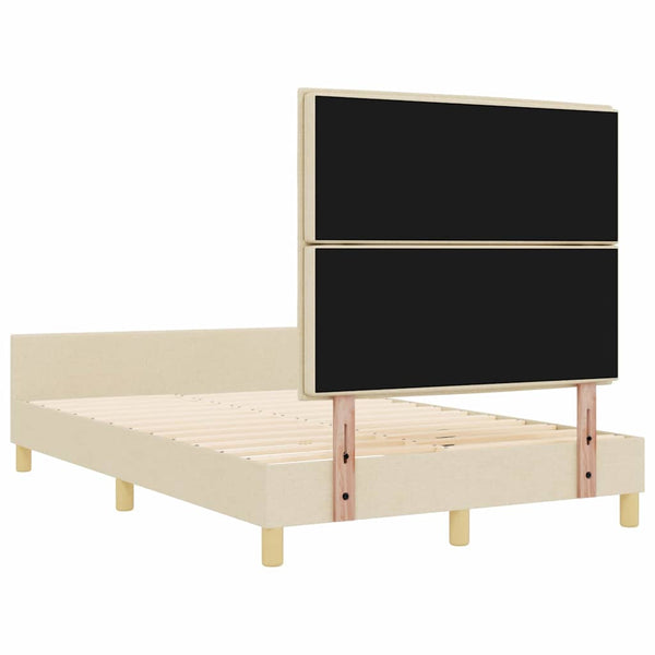 vidaXL Cadre de lit avec tête de lit crème 140 x 190 cm Tissu