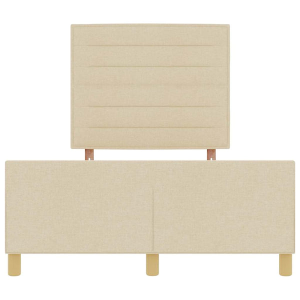 vidaXL Cadre de lit avec tête de lit crème 140 x 190 cm Tissu