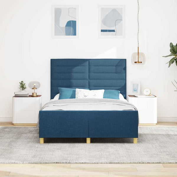 Bettgestell Blau 140x190 cm Stoffbezug
