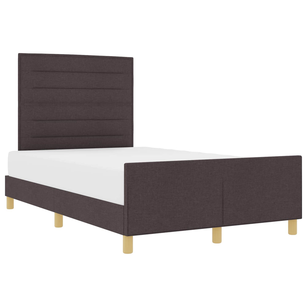 Dunkelbraunes Stoff-Bettgestell 140x200 cm mit Kopfteil