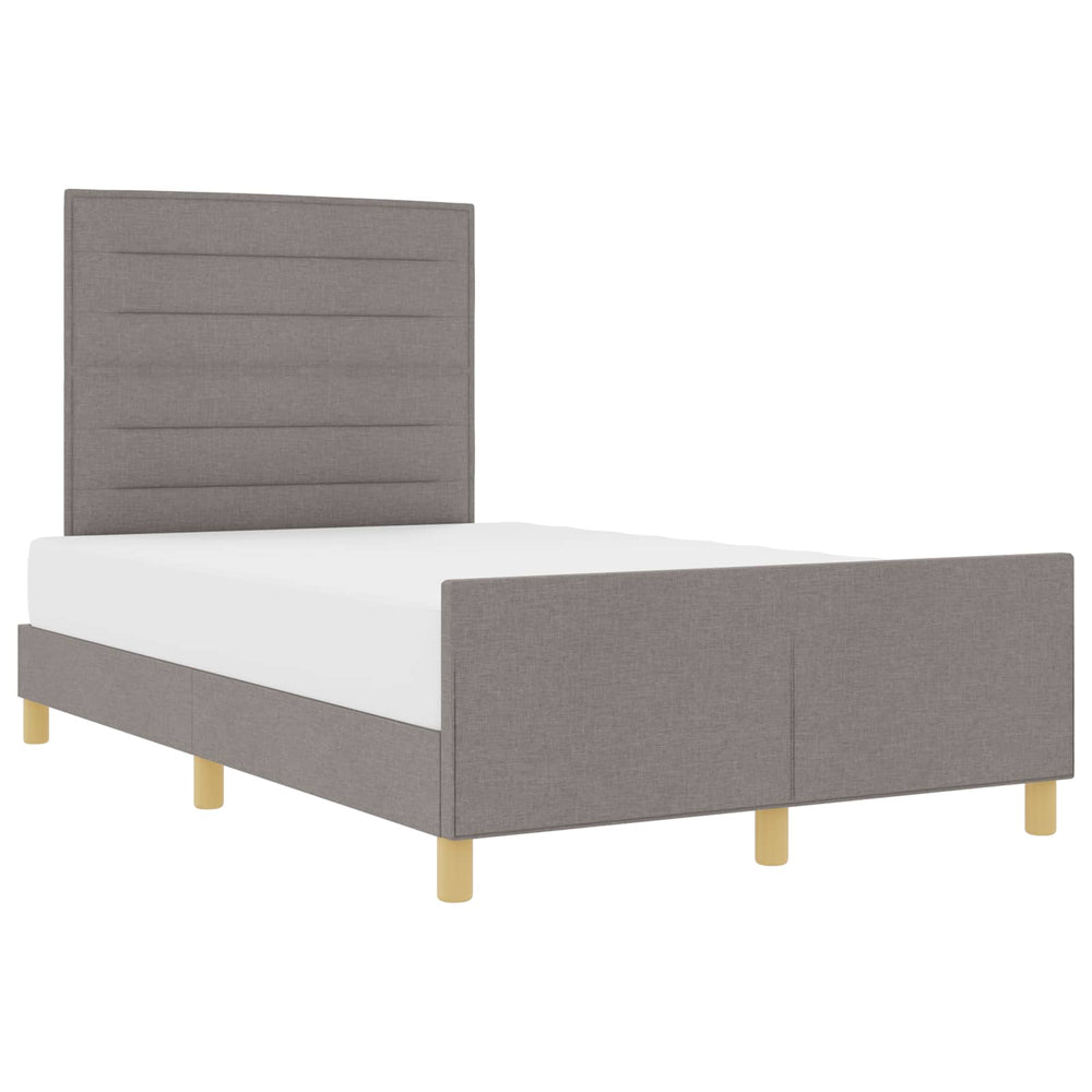vidaXL Bed Frame with Headboard Taupe 140 x 200 cm Fabric