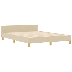 Bettgestell Creme 140x200 cm mit Kopfteil