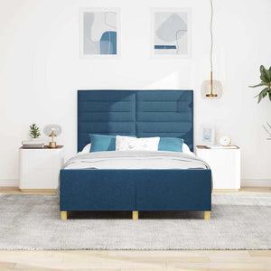 vidaXL Cadre de lit avec tête de lit bleu 140 x 200 cm Tissu