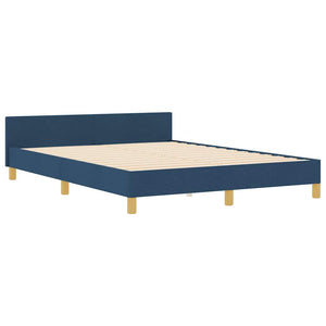 vidaXL Cadre de lit avec tête de lit bleu 140 x 200 cm Tissu