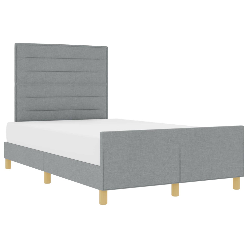 vidaXL Bed Frame with Headboard Light Grey 160 x 200 cm Fabric