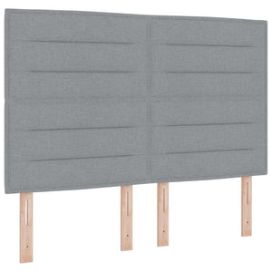 vidaXL Cadre de lit avec tête de lit Gris clair 160 x 200 cm Tissu