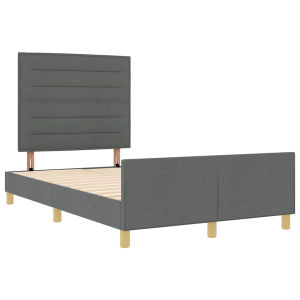 vidaXL Cadre de lit avec tête de lit Gris foncé 160 x 200 cm Tissu