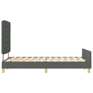 vidaXL Cadre de lit avec tête de lit Gris foncé 160 x 200 cm Tissu