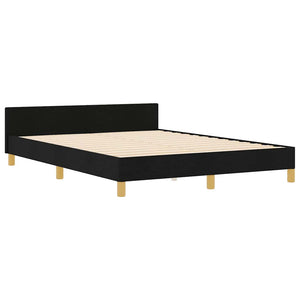 vidaXL Cadre de lit avec tête de lit Noir 160 x 200 cm Tissu