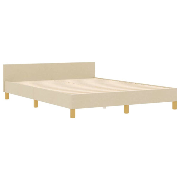 Bettgestell Creme Stoff 160x200 cm