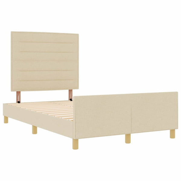 Bettgestell Creme Stoff 160x200 cm
