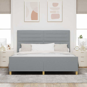 vidaXL Cadre de lit avec tête de lit Gris clair 180 x 200 cm Tissu