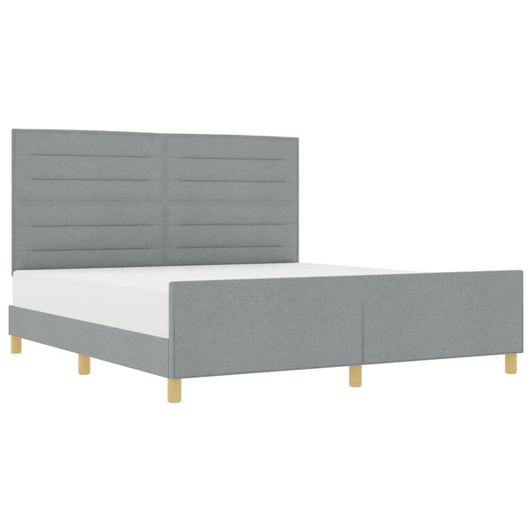vidaXL Cadre de lit avec tête de lit Gris clair 180 x 200 cm Tissu