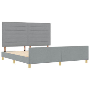 vidaXL Cadre de lit avec tête de lit Gris clair 180 x 200 cm Tissu