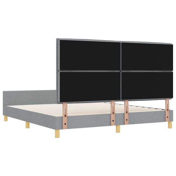 vidaXL Cadre de lit avec tête de lit Gris clair 180 x 200 cm Tissu