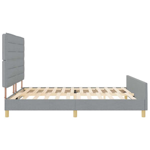 vidaXL Cadre de lit avec tête de lit Gris clair 180 x 200 cm Tissu