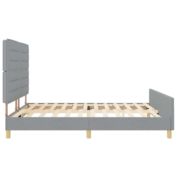 vidaXL Cadre de lit avec tête de lit Gris clair 180 x 200 cm Tissu