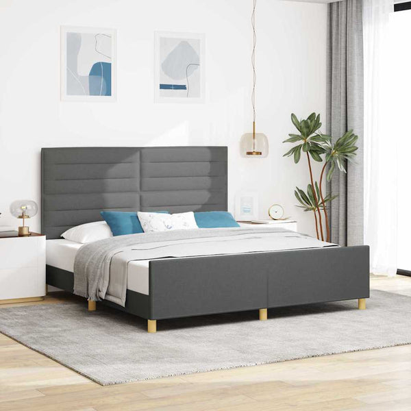 Bettgestell Dunkelgrau 180x200 cm Stoff