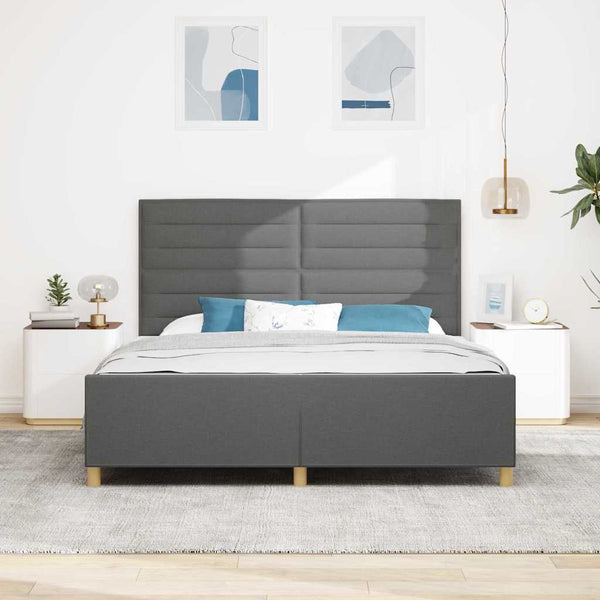 Bettgestell Dunkelgrau 180x200 cm Stoff