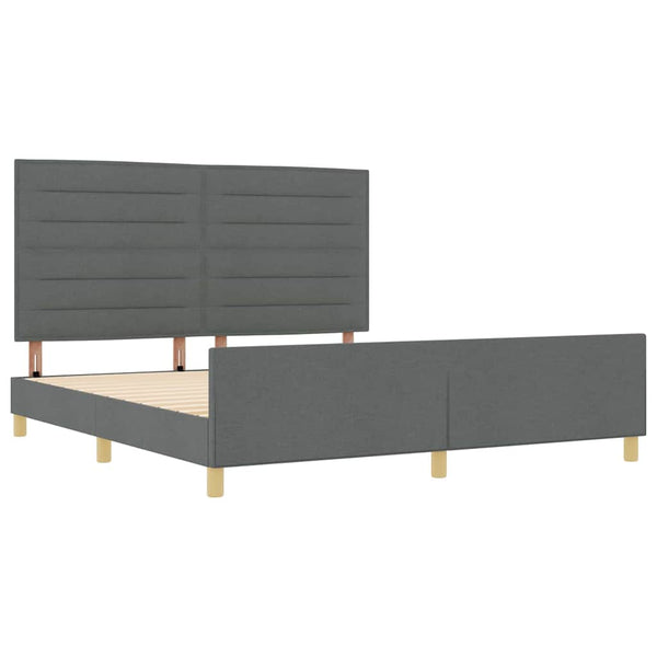 Bettgestell Dunkelgrau 180x200 cm Stoff