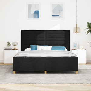 vidaXL Cadre de lit avec tête de lit Noir 180 x 200 cm Tissu