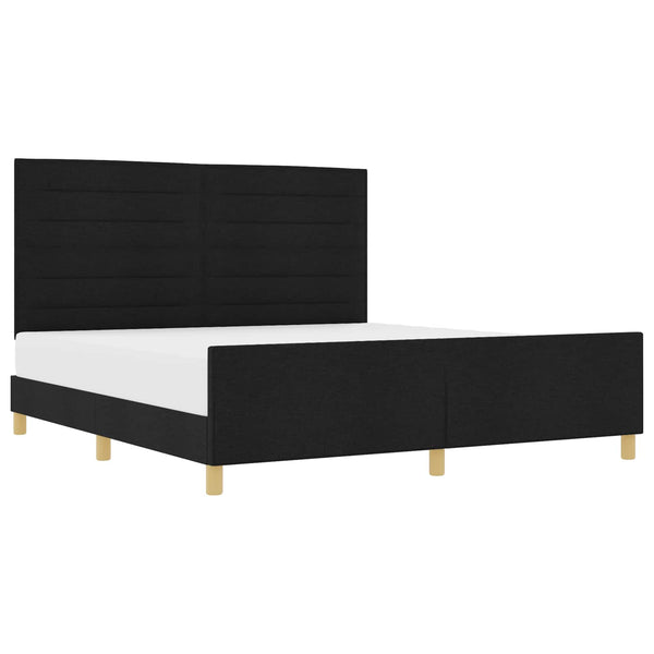 vidaXL Cadre de lit avec tête de lit Noir 180 x 200 cm Tissu