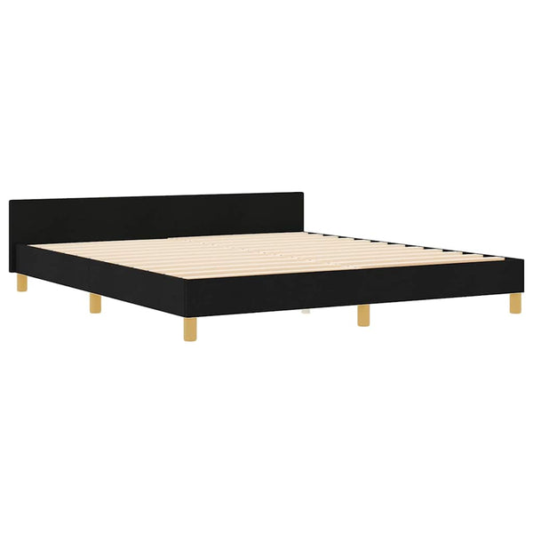 vidaXL Cadre de lit avec tête de lit Noir 180 x 200 cm Tissu