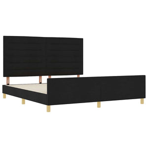 vidaXL Cadre de lit avec tête de lit Noir 180 x 200 cm Tissu