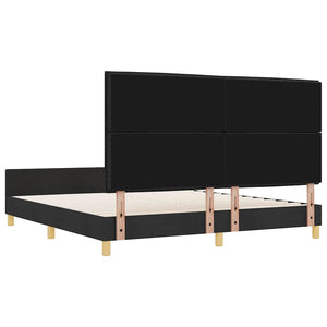 vidaXL Cadre de lit avec tête de lit Noir 180 x 200 cm Tissu