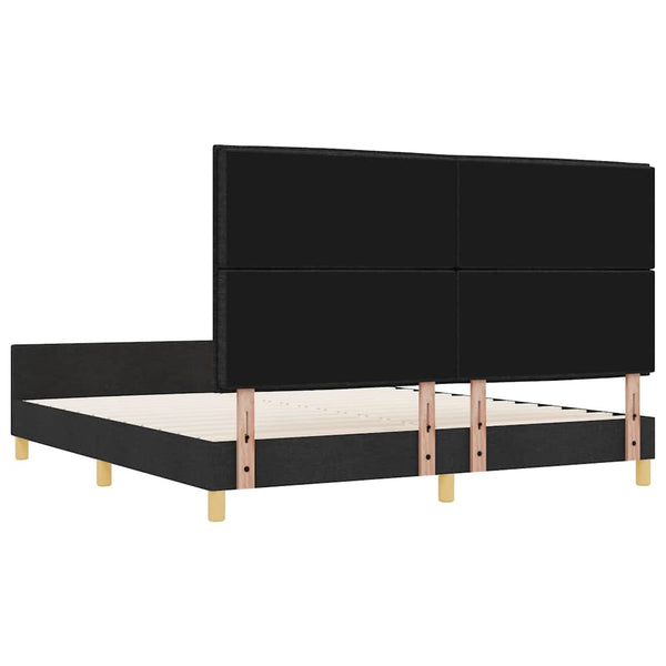 vidaXL Cadre de lit avec tête de lit Noir 180 x 200 cm Tissu