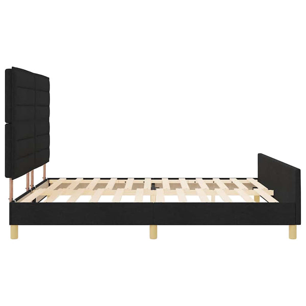 vidaXL Cadre de lit avec tête de lit Noir 180 x 200 cm Tissu